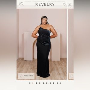 Revelry Jade Velvet Dress in black